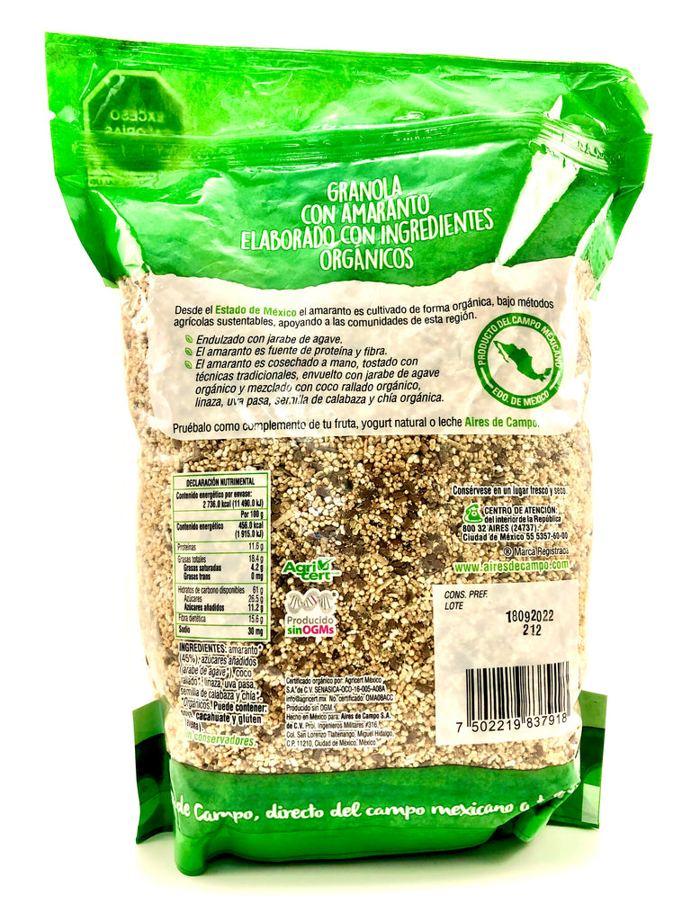 Aires de campo, popped, puffed amaranth, amaranth, snack, cereal, grain, bars, plant based, puffed, flour, sweet, mexican, healthy, pantry, chia, honey, energy, protein, gluten free, popped, seeds, kids, vegan, vegetarian, breakfast, fitness, recipe, granola, benefits, quinoa, nutritional, simple, quick, ancestral, traditional, diet, granola, organic, back